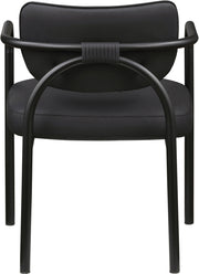 Serava Vegan Leather Upholstered Dining Chair in Black, Set of 2 - 77066Black-C
