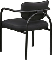 Serava Vegan Leather Upholstered Dining Chair in Black, Set of 2 - 77066Black-C