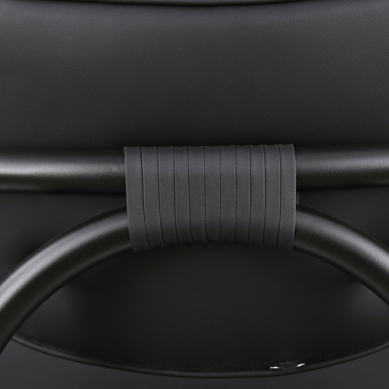Serava Vegan Leather Upholstered Dining Chair in Black, Set of 2 - 77066Black-C