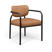 Serava Vegan Leather Upholstered Dining Chair in Cognac, Set of 2 - 77066Cognac-C