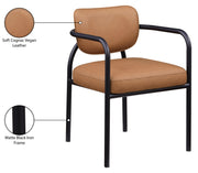 Serava Vegan Leather Upholstered Dining Chair in Cognac, Set of 2 - 77066Cognac-C
