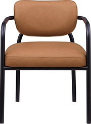 Serava Vegan Leather Upholstered Dining Chair in Cognac, Set of 2 - 77066Cognac-C