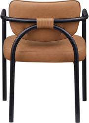 Serava Vegan Leather Upholstered Dining Chair in Cognac, Set of 2 - 77066Cognac-C
