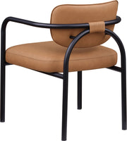 Serava Vegan Leather Upholstered Dining Chair in Cognac, Set of 2 - 77066Cognac-C