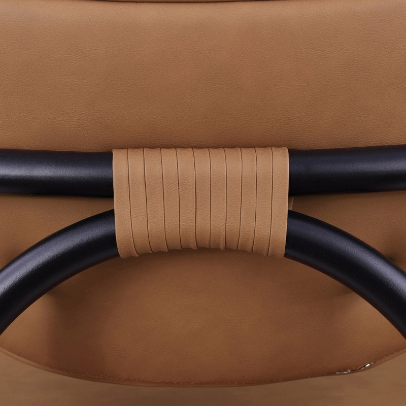 Serava Vegan Leather Upholstered Dining Chair in Cognac, Set of 2 - 77066Cognac-C