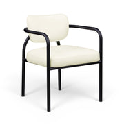 Serava Vegan Leather Upholstered Dining Chair in Cream, Set of 2 - 77066Cream-C