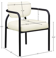 Serava Vegan Leather Upholstered Dining Chair in Cream, Set of 2 - 77066Cream-C