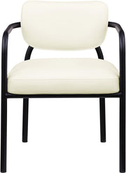 Serava Vegan Leather Upholstered Dining Chair in Cream, Set of 2 - 77066Cream-C