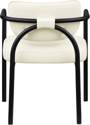 Serava Vegan Leather Upholstered Dining Chair in Cream, Set of 2 - 77066Cream-C