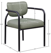 Serava Vegan Leather Upholstered Dining Chair in Green, Set of 2 - 77066Green-C