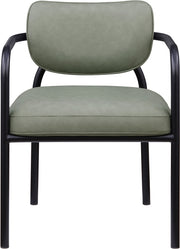 Serava Vegan Leather Upholstered Dining Chair in Green, Set of 2 - 77066Green-C