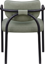 Serava Vegan Leather Upholstered Dining Chair in Green, Set of 2 - 77066Green-C