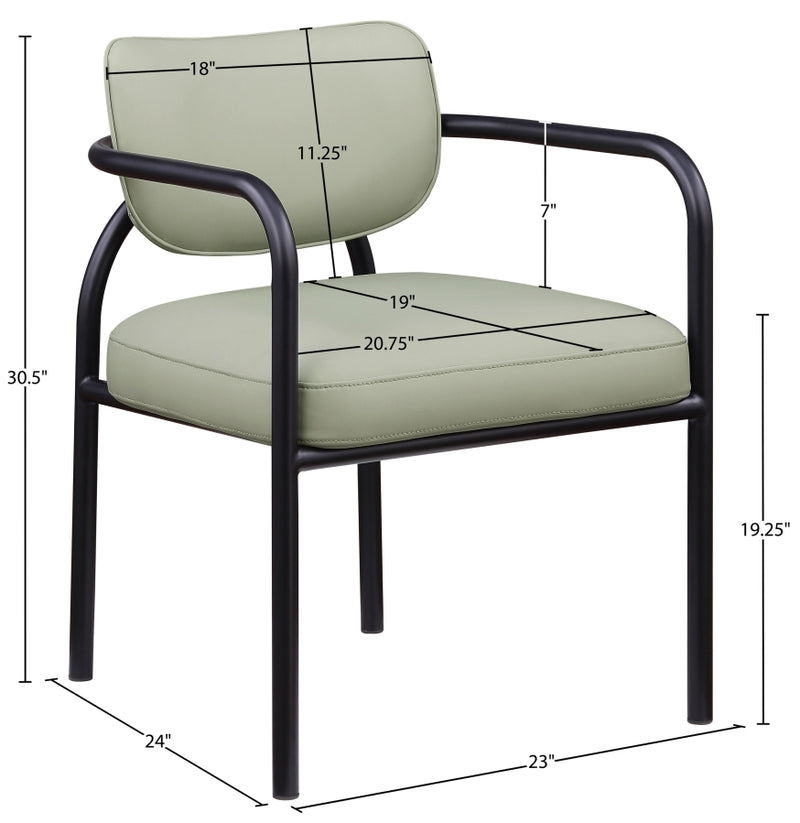 Serava Vegan Leather Upholstered Dining Chair in Mint, Set of 2 - 77066Mint-C