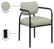 Serava Vegan Leather Upholstered Dining Chair in Mint, Set of 2 - 77066Mint-C