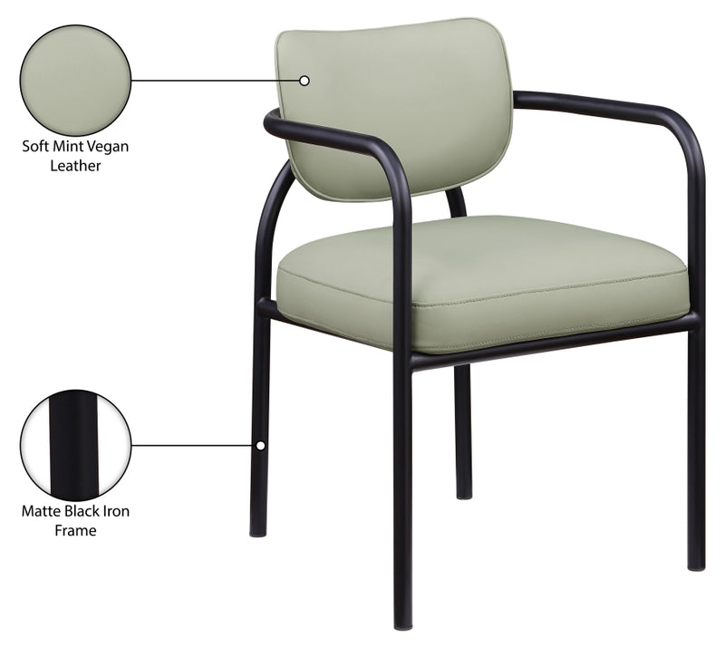Serava Vegan Leather Upholstered Dining Chair in Mint, Set of 2 - 77066Mint-C