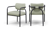 Serava Vegan Leather Upholstered Dining Chair in Mint, Set of 2 - 77066Mint-C