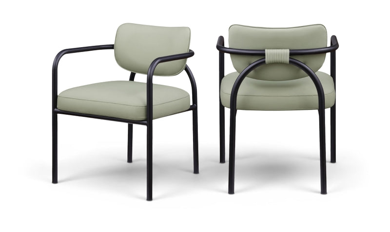 Serava Vegan Leather Upholstered Dining Chair in Mint, Set of 2 - 77066Mint-C