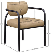 Serava Vegan Leather Upholstered Dining Chair in Tan, Set of 2 - 77066Tan-C