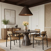 Serava Vegan Leather Upholstered Dining Chair in Tan, Set of 2 - 77066Tan-C