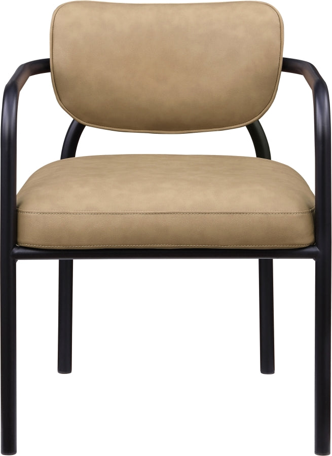 Serava Vegan Leather Upholstered Dining Chair in Tan, Set of 2 - 77066Tan-C