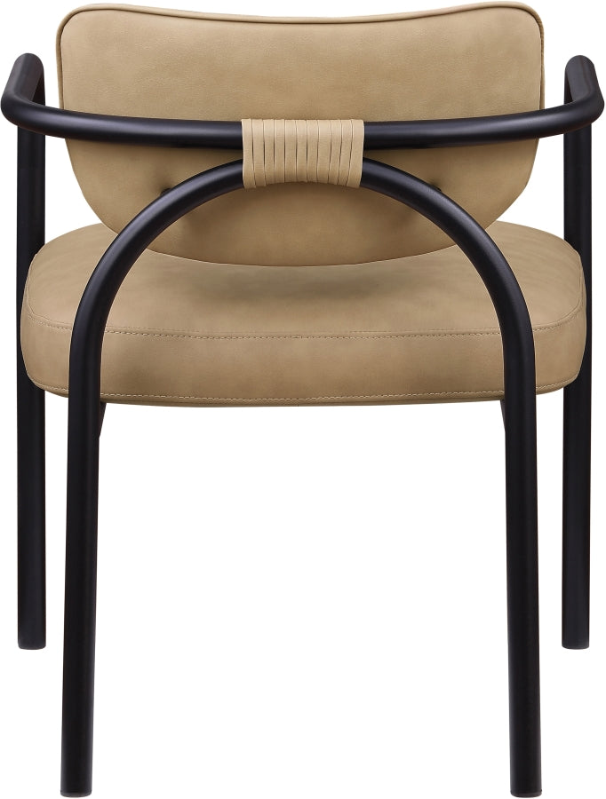 Serava Vegan Leather Upholstered Dining Chair in Tan, Set of 2 - 77066Tan-C