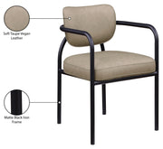 Serava Vegan Leather Upholstered Dining Chair in Taupe, Set of 2 - 77066Taupe-C