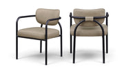 Serava Vegan Leather Upholstered Dining Chair in Taupe, Set of 2 - 77066Taupe-C
