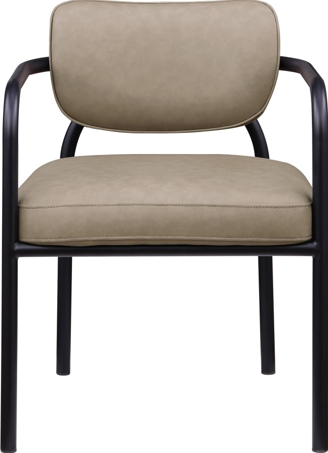 Serava Vegan Leather Upholstered Dining Chair in Taupe, Set of 2 - 77066Taupe-C