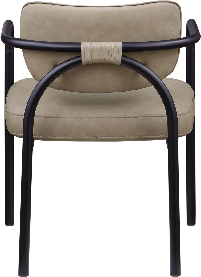Serava Vegan Leather Upholstered Dining Chair in Taupe, Set of 2 - 77066Taupe-C