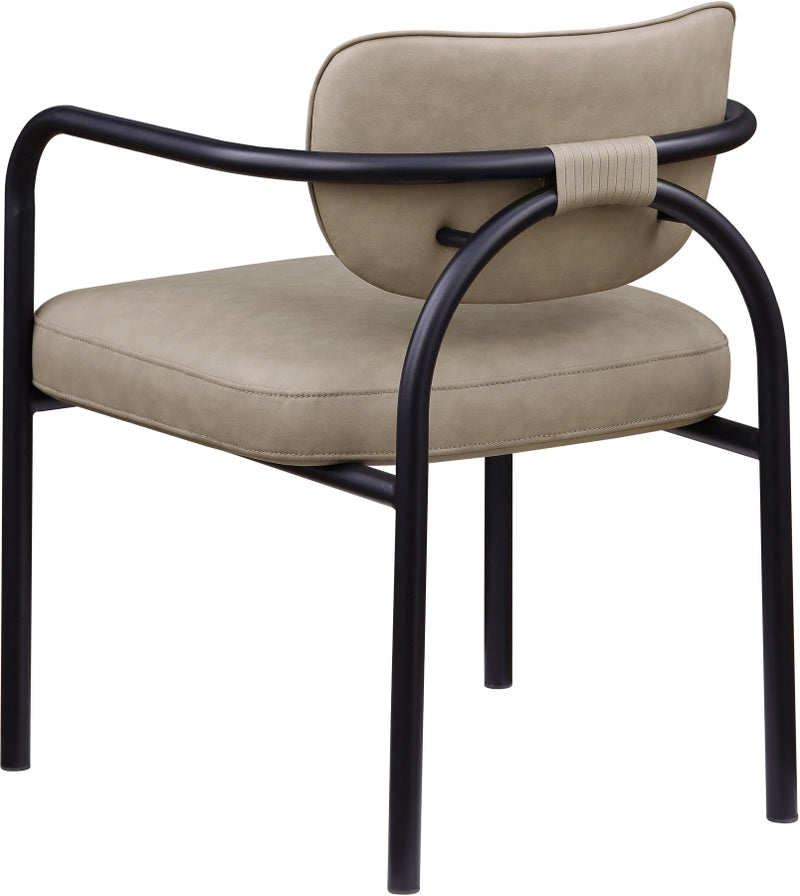 Serava Vegan Leather Upholstered Dining Chair in Taupe, Set of 2 - 77066Taupe-C