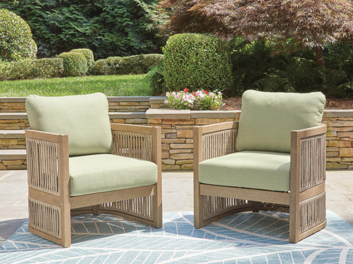 Serena Shores Beige/Green Outdoor Lounge Chair (Set of 2) - PCP604-820