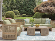 Serena Shores Outdoor Sofa and 2 Chairs with Coffee Table in Beige/Green - PKG023981