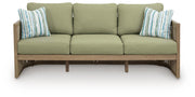 Serena Shores Outdoor Sofa and Chair in Beige/Green - PKG023980