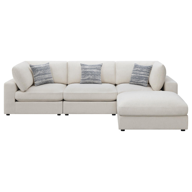 Serene 4-piece Upholstered Modular Sectional Sofa Beige - 551321-SETB