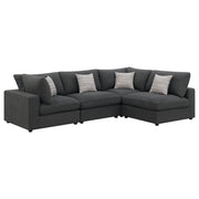Serene 4-piece Upholstered Modular Sectional Sofa Charcoal - 551324-SETA