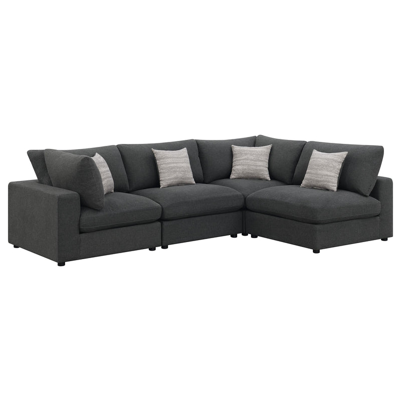 Serene 4-piece Upholstered Modular Sectional Sofa Charcoal - 551324-SETA