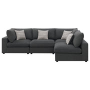 Serene 4-piece Upholstered Modular Sectional Sofa Charcoal - 551324-SETA
