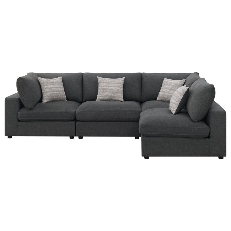 Serene 4-piece Upholstered Modular Sectional Sofa Charcoal - 551324-SETA