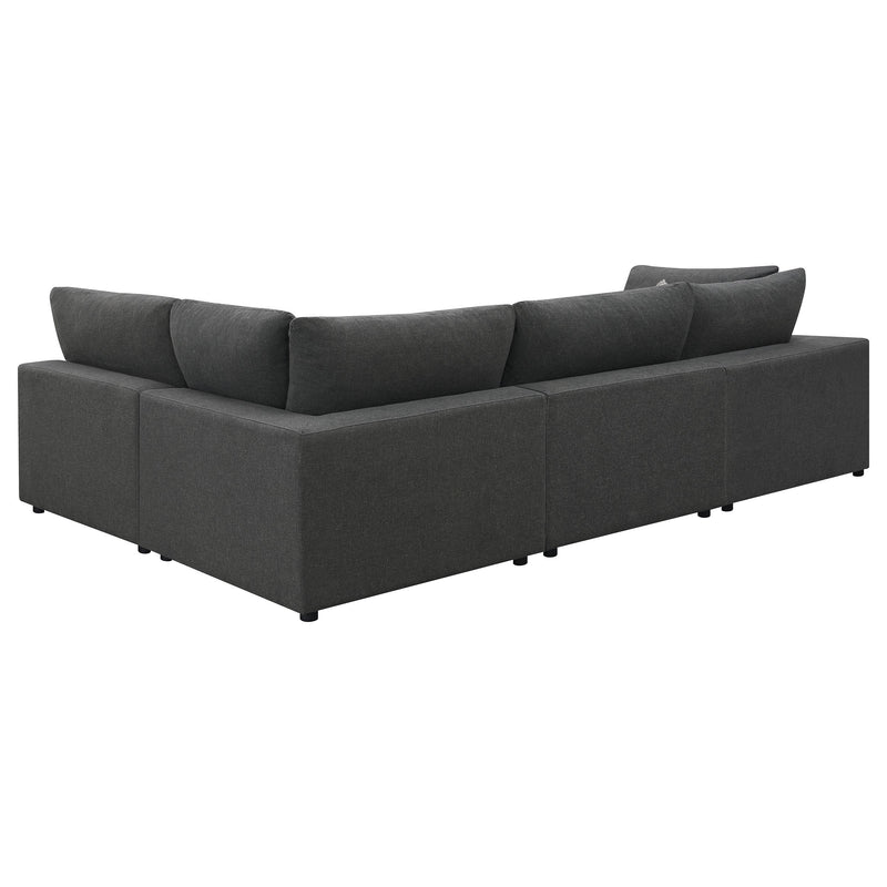 Serene 4-piece Upholstered Modular Sectional Sofa Charcoal - 551324-SETA