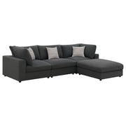 Serene 4-piece Upholstered Modular Sectional Sofa Charcoal - 551324-SETB
