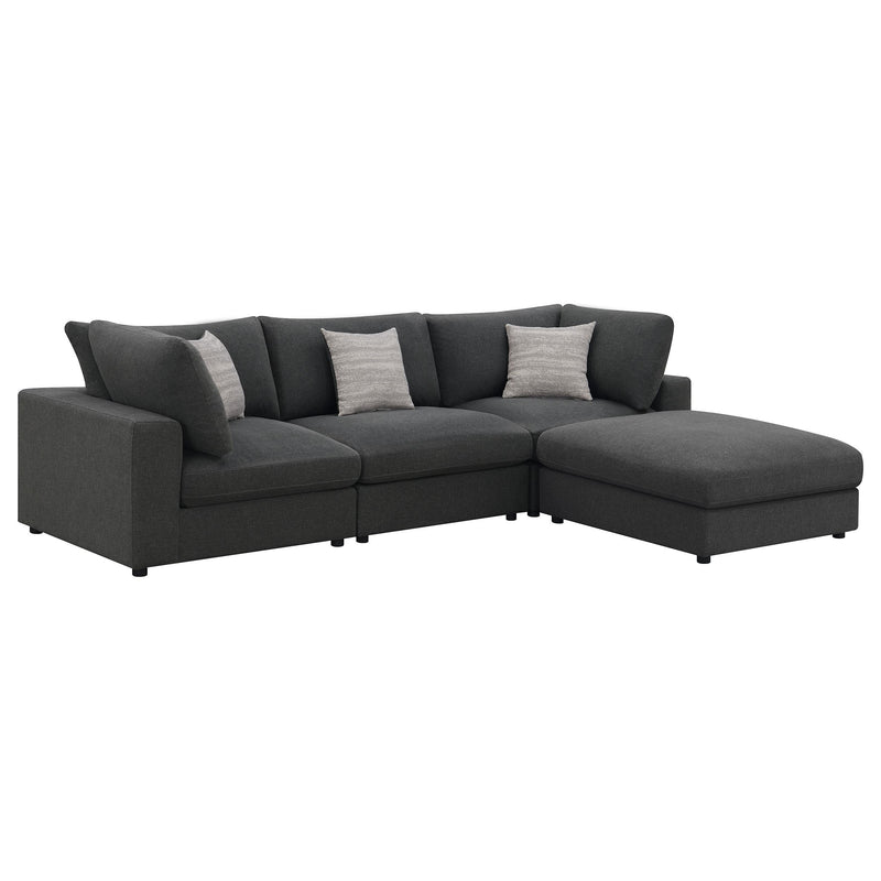 Serene 4-piece Upholstered Modular Sectional Sofa Charcoal - 551324-SETB