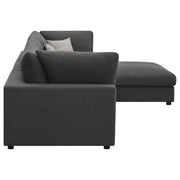 Serene 4-piece Upholstered Modular Sectional Sofa Charcoal - 551324-SETB