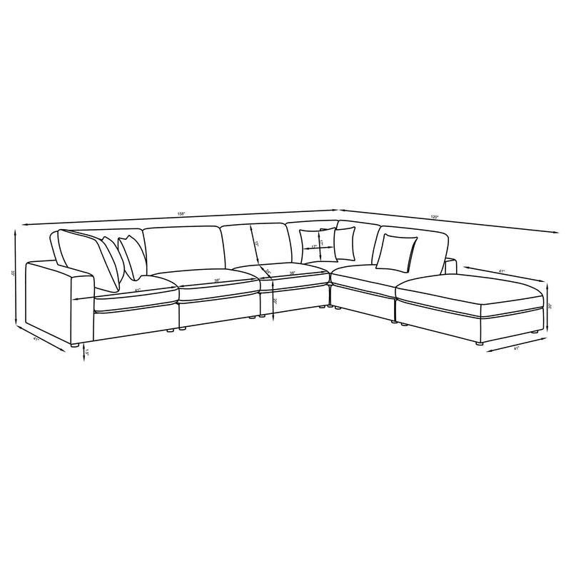 Serene 6-piece Upholstered Modular Sectional Sofa Beige - 551321-SET