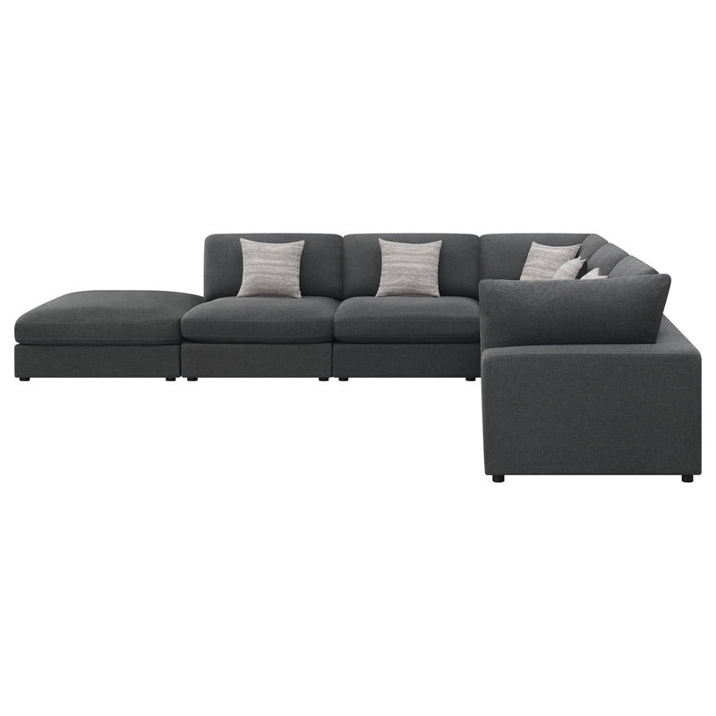 Serene 6-piece Upholstered Modular Sectional Sofa Charcoal - 551324-SET