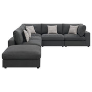 Serene 6-piece Upholstered Modular Sectional Sofa Charcoal - 551324-SET