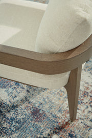 Serene Bay Dark Brown/White Outdoor Dining Arm Chair with Cushion (Set of 2) - P671-601A