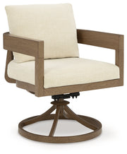 Serene Bay Dark Brown/White Outdoor Swivel Dining Chair with Cushion (Set of 2) - P671-602A