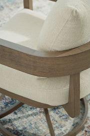 Serene Bay Dark Brown/White Outdoor Swivel Dining Chair with Cushion (Set of 2) - P671-602A