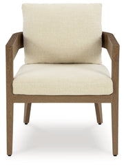 Serene Bay Outdoor Dining Table and 4 Chairs in Dark Brown from Ashley - Luna Furniture