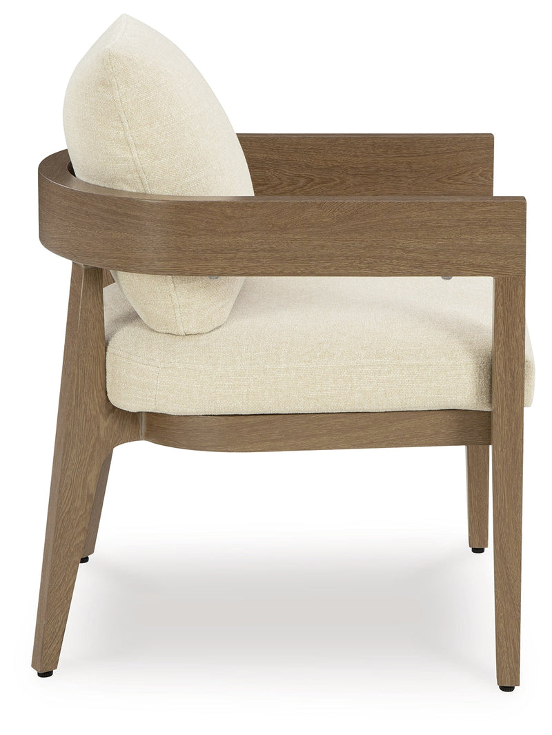 Serene Bay Outdoor Dining Table and 4 Chairs in Dark Brown from Ashley - Luna Furniture
